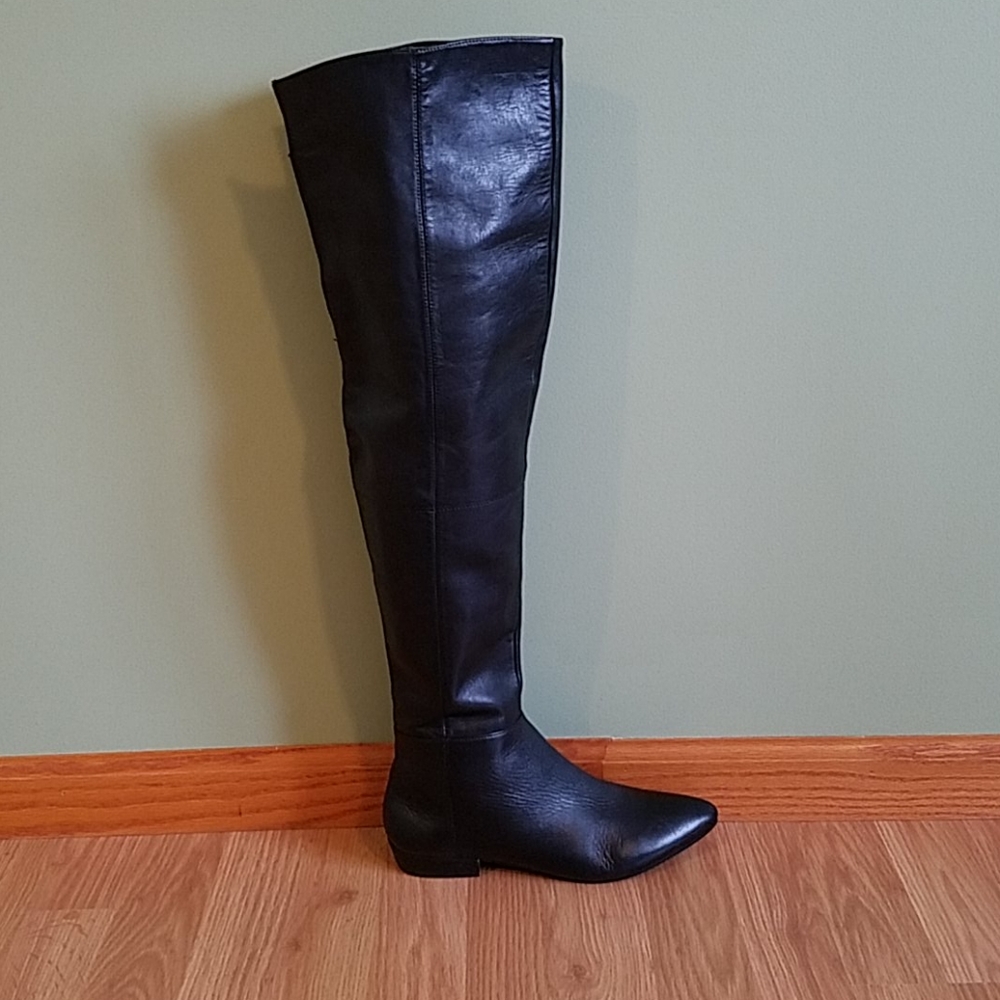 Beautiful leather above the knee boots.